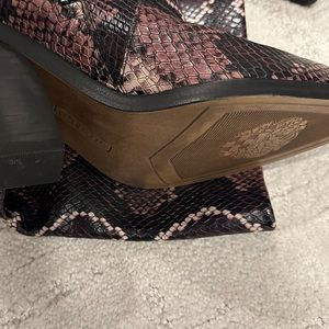 Vince camuti gravana snakeskin leather healed knee high boots